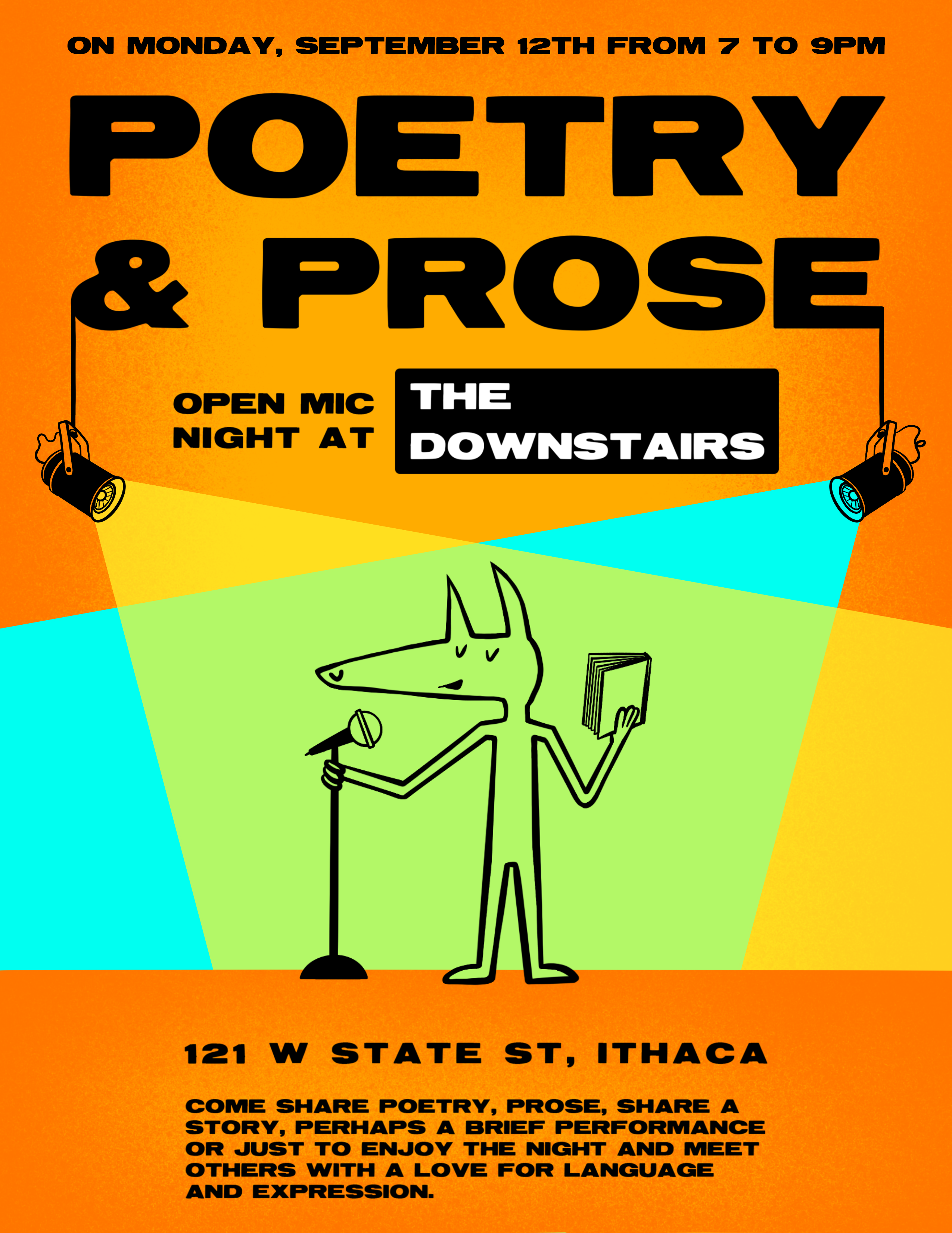 Poetry & Prose Open Mic September 12th