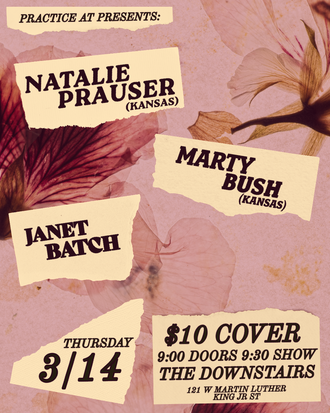 Practice At Presents: Natalie Prauser, Marty Bush, Janet Batch