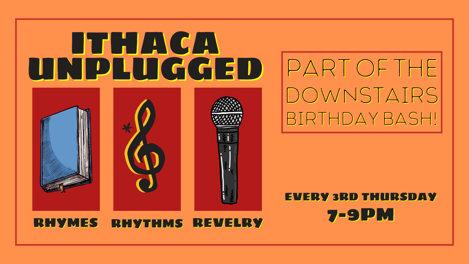 Ithaca Unplugged: Rhymes, Rhythms, and Revelry @ The Downstairs Birthday Bash