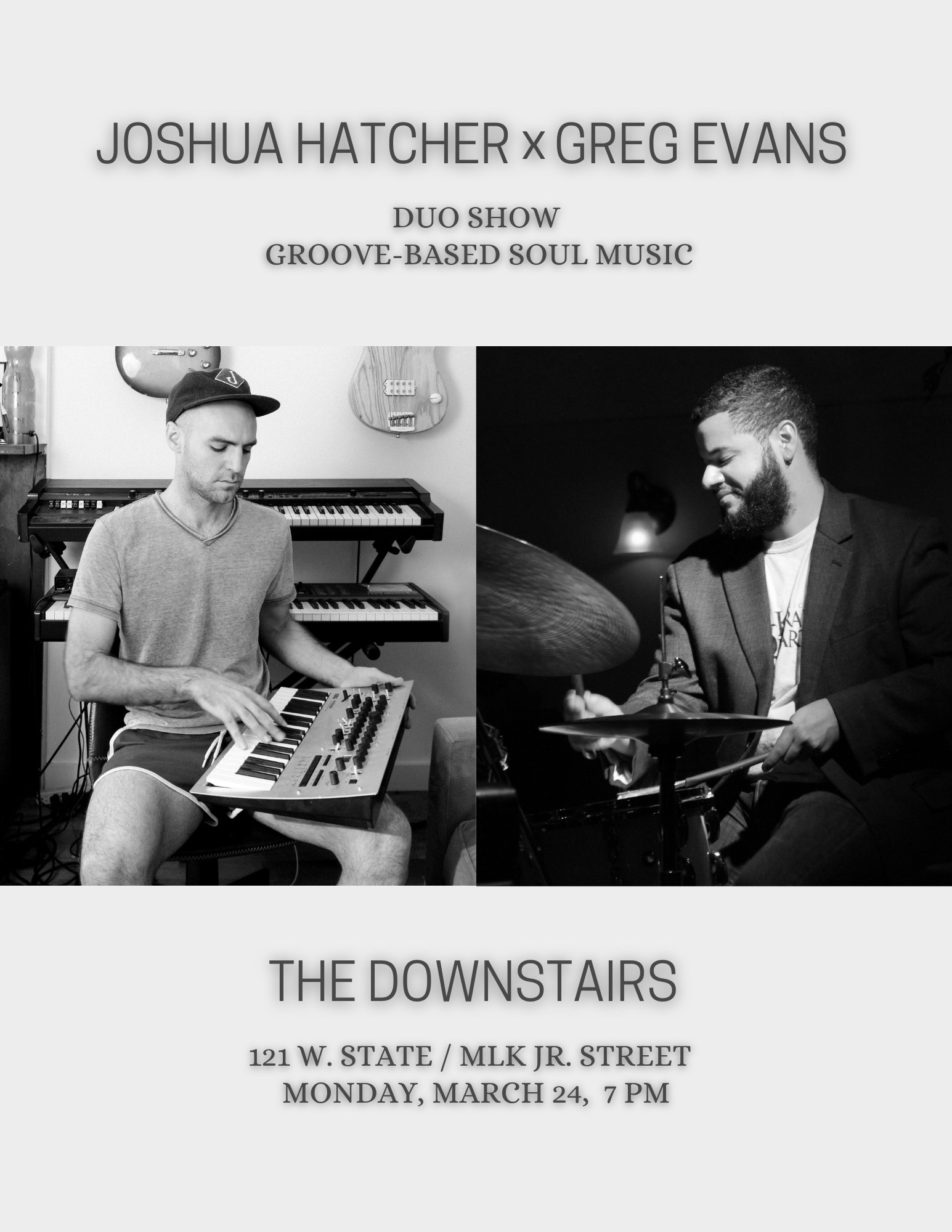 Josh Hatcher x Greg Evans. Duo Show. Groove Based Soul Music. 